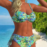 Costum de baie cu două piese și model leopard