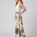Wiese | Rochie Maxiă Botanică cu Panou și Halter Drapat