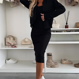 Tatiana | Set rochie midi și cardigan