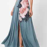 Olympas | Rochie Maxi Floralã cu Guler Halter