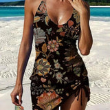 Filipa | Costum de baie Tankini cu imprimeu floral și pantaloni scurți, efect burtă plată