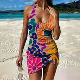Filipa | Costum de baie Tankini cu imprimeu floral și pantaloni scurți, efect burtă plată
