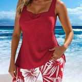 Compleu Tankini Imprimat Camuflaj cu Pantaloni Scurți pentru Băieți