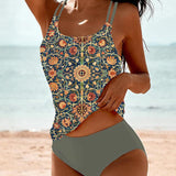 Costum de baie Tankini cu Două Curele