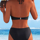 Colorful Halter Neck Bikini