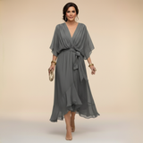 MARTA™ | Rochie din șifon cu decupaj în V