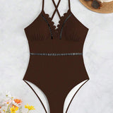 Costum de baie pe o singură parte cu decupaj sexy