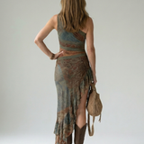 Leena | Verde Plin Midi Rochie