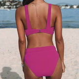 Bikini colorat cu talie înaltă