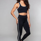 Piret | Sutien Sport-Top cu Detalii Brant – Galben Mustar / Alb