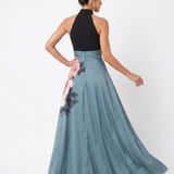 Olympas | Rochie Maxi Floralã cu Guler Halter
