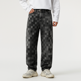 Edvard | Blugi Denim pentru Bărbați cu Efect Pixel