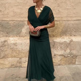 Louise | Rochie Maxi de Bal Elegantă cu Decolteu în V