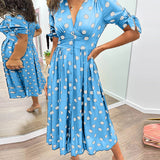 Monika | Rochie elegantă cu model buline