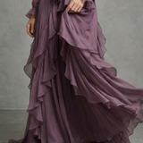 Demetria | Rochie Maxi cu volane și guler legat