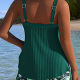 Costum de Baie Tankini Două Piese pentru Plajă