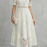 Charlisse | Rochie midi din dantelă elegantă pentru femei