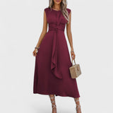Emilia | Elegantă rochie fără mâneci cu gât rotund