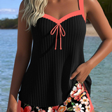 Tankini Sport cu Design Gât în V