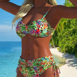 Costum de baie cu două piese și model leopard