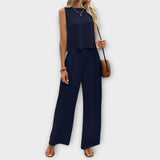Valērija | Vestă și pantaloni lungi cu tipărire florală