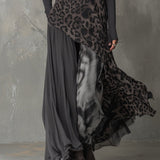 Martina | Rochie Lungă cu Model Leopard