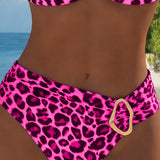 Bikini Leopard în Buclă Metalică