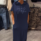 Saskia | Rochie din tricot cu glugă
