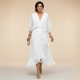 MARTA™ | Rochie din șifon cu decupaj în V