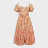 Valentīna | Rochie în culori de corai floral