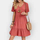 Bianca | Rochie midi cu guler V