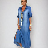Ibiza | Rochie Maxi Modernă din Denim