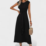 Emilia | Elegantă rochie fără mâneci cu gât rotund