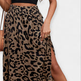 Maarja | Fustă midi cu model leopard
