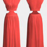 Jocelyn | Rochie Minimalistă cu Decupaj Înalt și Tăieturi pe Lateral
