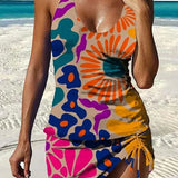 Filipa | Costum de baie Tankini cu imprimeu floral și pantaloni scurți, efect burtă plată
