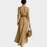 Julia | Rochie maxi lungă Pikk cu mâneci lungi