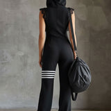 Līga | Retro sport onesie cu glugă și dungi