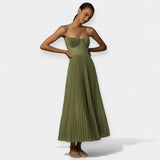 Celine | Rochie midi plisată cu tul