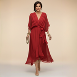 MARTA™ | Rochie din șifon cu decupaj în V