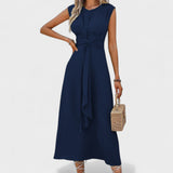 Emilia | Elegantă rochie fără mâneci cu gât rotund