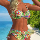 Costum de baie cu două piese și model leopard