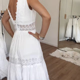 Kim | Rochie cu mâneci de măr și decolteu în V roșu