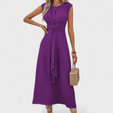 Emilia | Elegantă rochie fără mâneci cu gât rotund