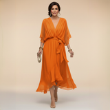 MARTA™ | Rochie din șifon cu decupaj în V