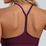 Anu | Sutien sportiv negru in culoare visinie cu spatele in forma de Y