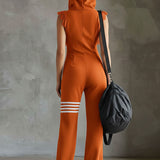 Līga | Retro sport onesie cu glugă și dungi
