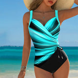Costum de Baie Dintr-O Bucată cu Legătură Contrastantă