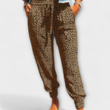 Feli | Pantaloni Largi cu Imprimeu Leopard