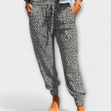 Feli | Pantaloni Largi cu Imprimeu Leopard